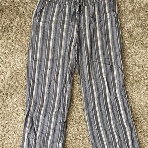 Womens Maurices XL Linen Pants Blue White Gray